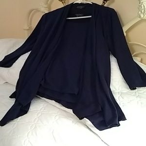 Pretty navy blue cotton cardigan set!